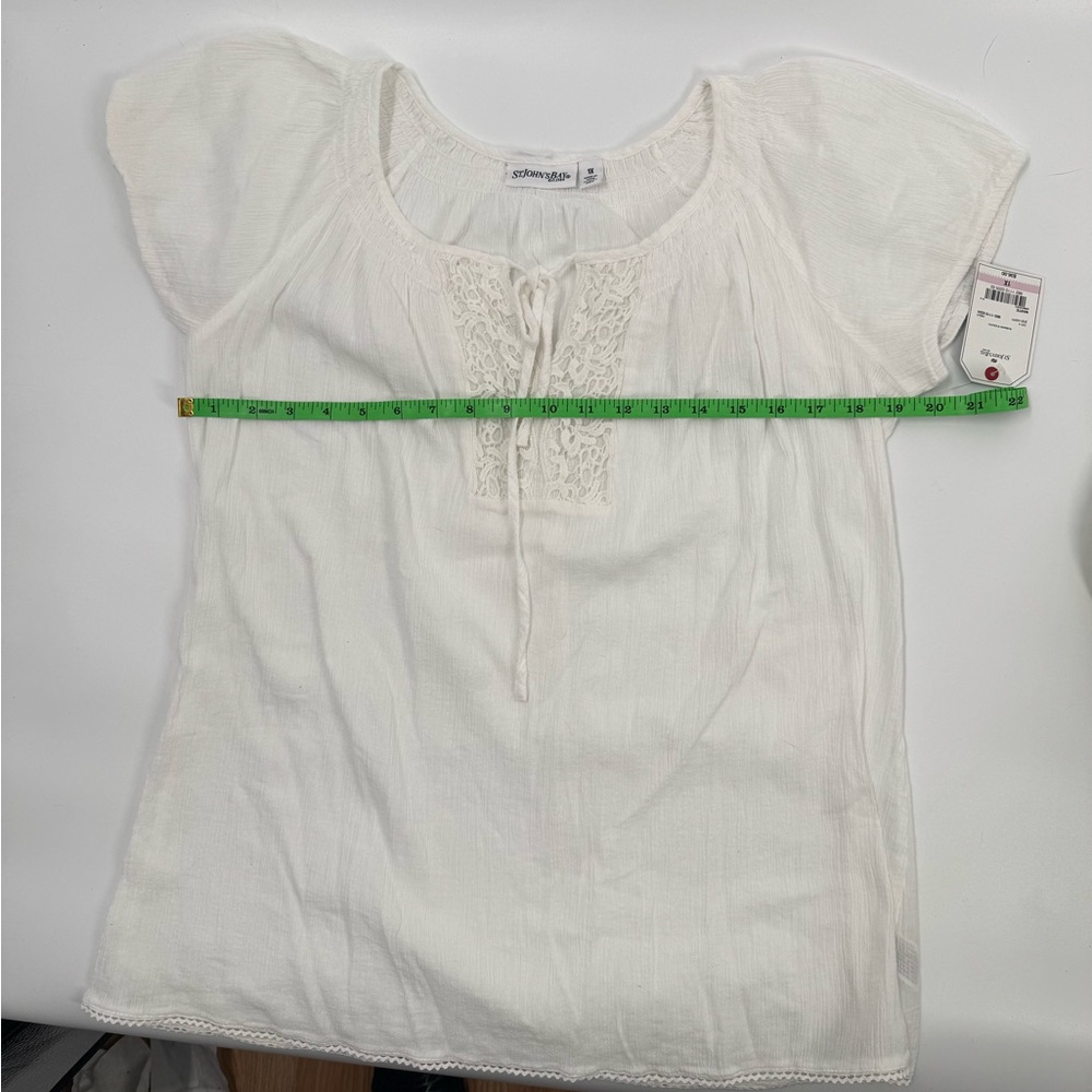 St. John’s Bay White Gauze Blouse Size 1X NWT - Picture 5 of 6